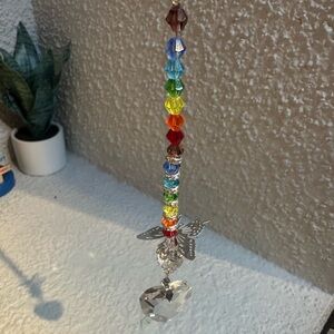 Heart Butterfly Rainbow Crystal Sun Catcher